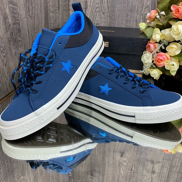 🛍 CONVERSE ONE STAR OX BLUE FIR/BLUE HERO/BLACK - Picture 8 of 8